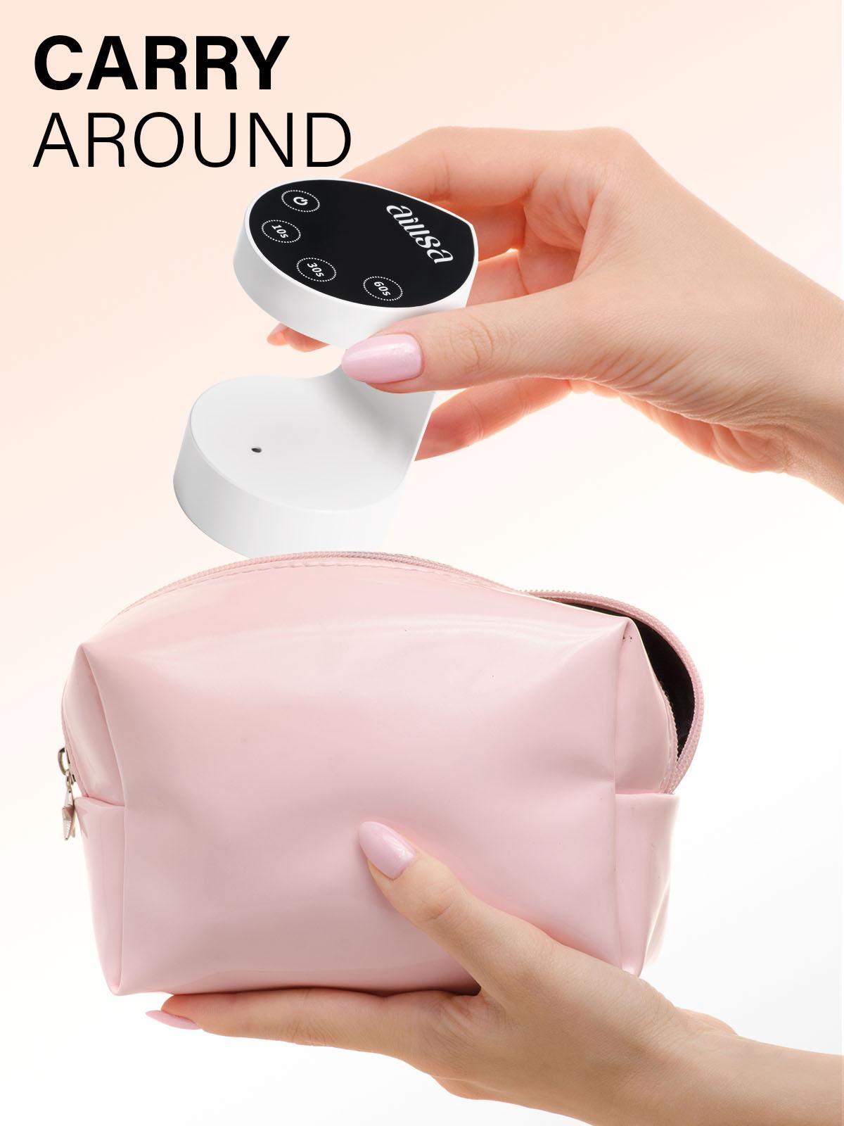 AILLSA Upgraded Mini UV Light with Auto Sensor, Rechargeable LED Flash Cure UV Lamp, 4 Timers Setting Nail Light for Nail Extension/Nail Polish, Portable USB Nail Dryer for Home&Salon Use Nail Art Nail Care nail light Cutics Manicure