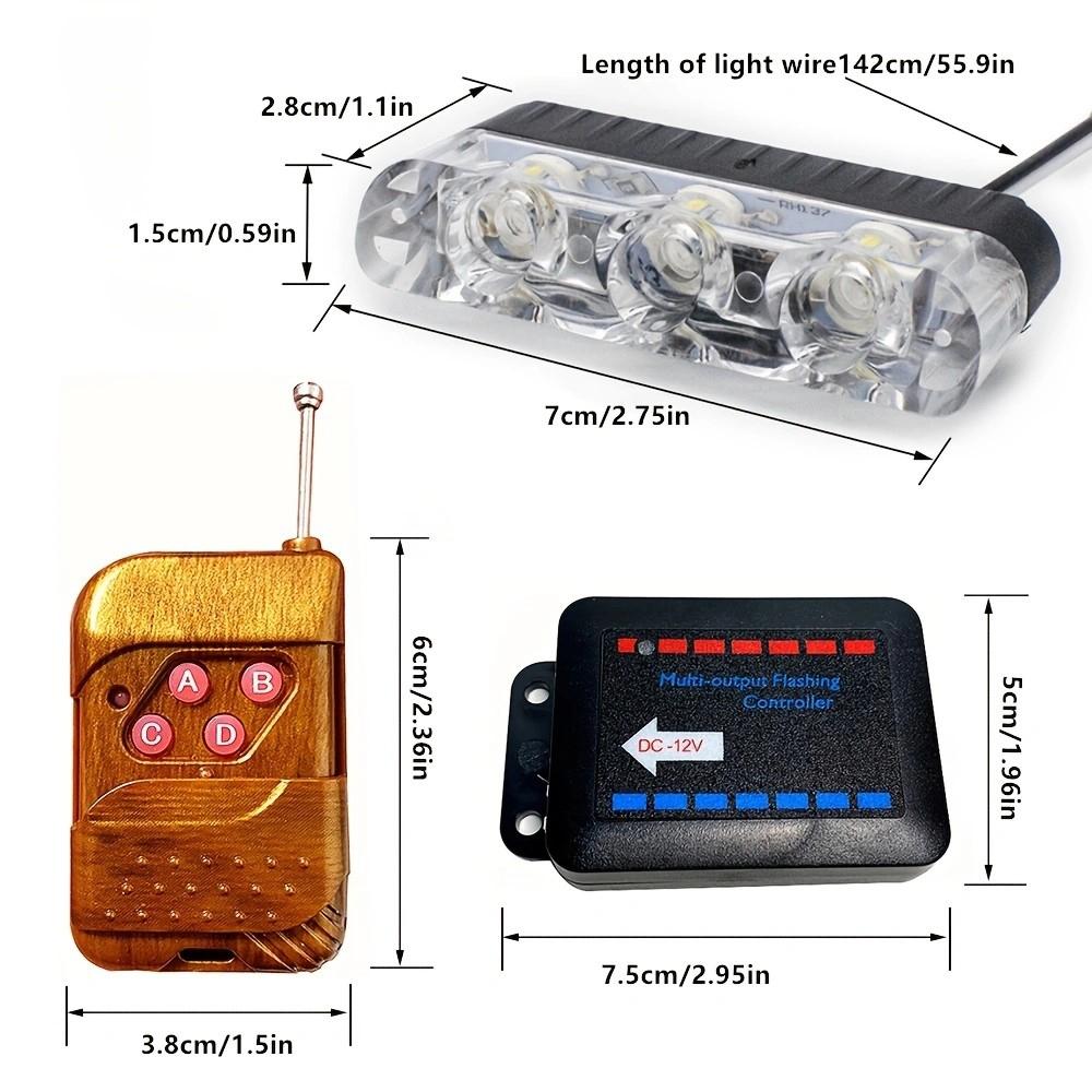 8-In-1 Car Grill Light with Remote Control, LED Installation for Truck Front Grill, led beason lamp car network lights