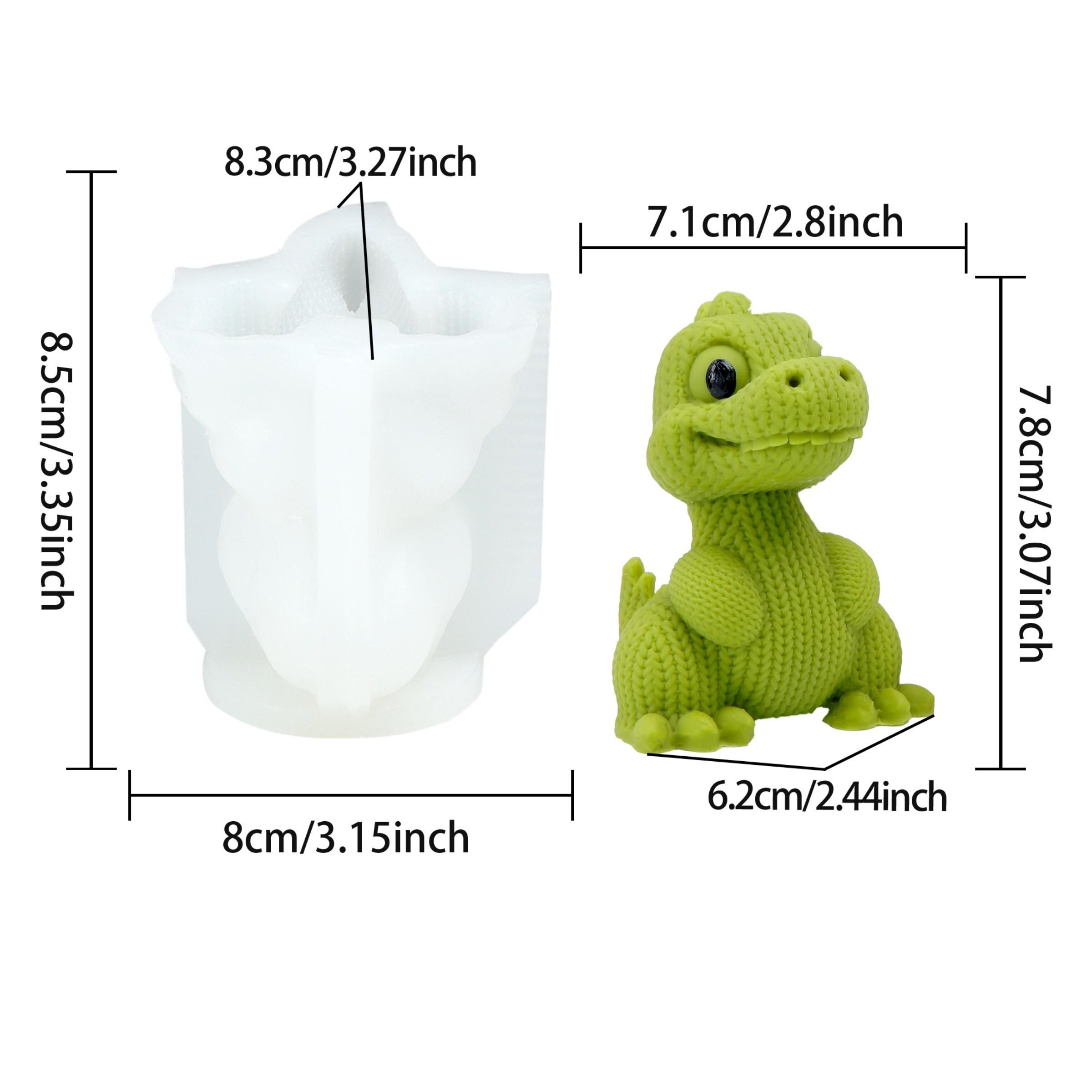3D Knitted Dinosaur Silicone Mold, Reusable Cute Dinosaur Candle Mold for DIY Aromatherapy Candle, Soap, Resin, Plaster, Handmade Craft Home Decor