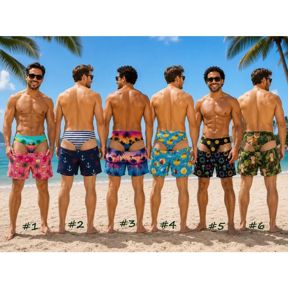 3D Men's Hawaiian Shorts, personalized and fun 3D beach shorts, tropical summer vacation outfit, pool party gift for single person to give him