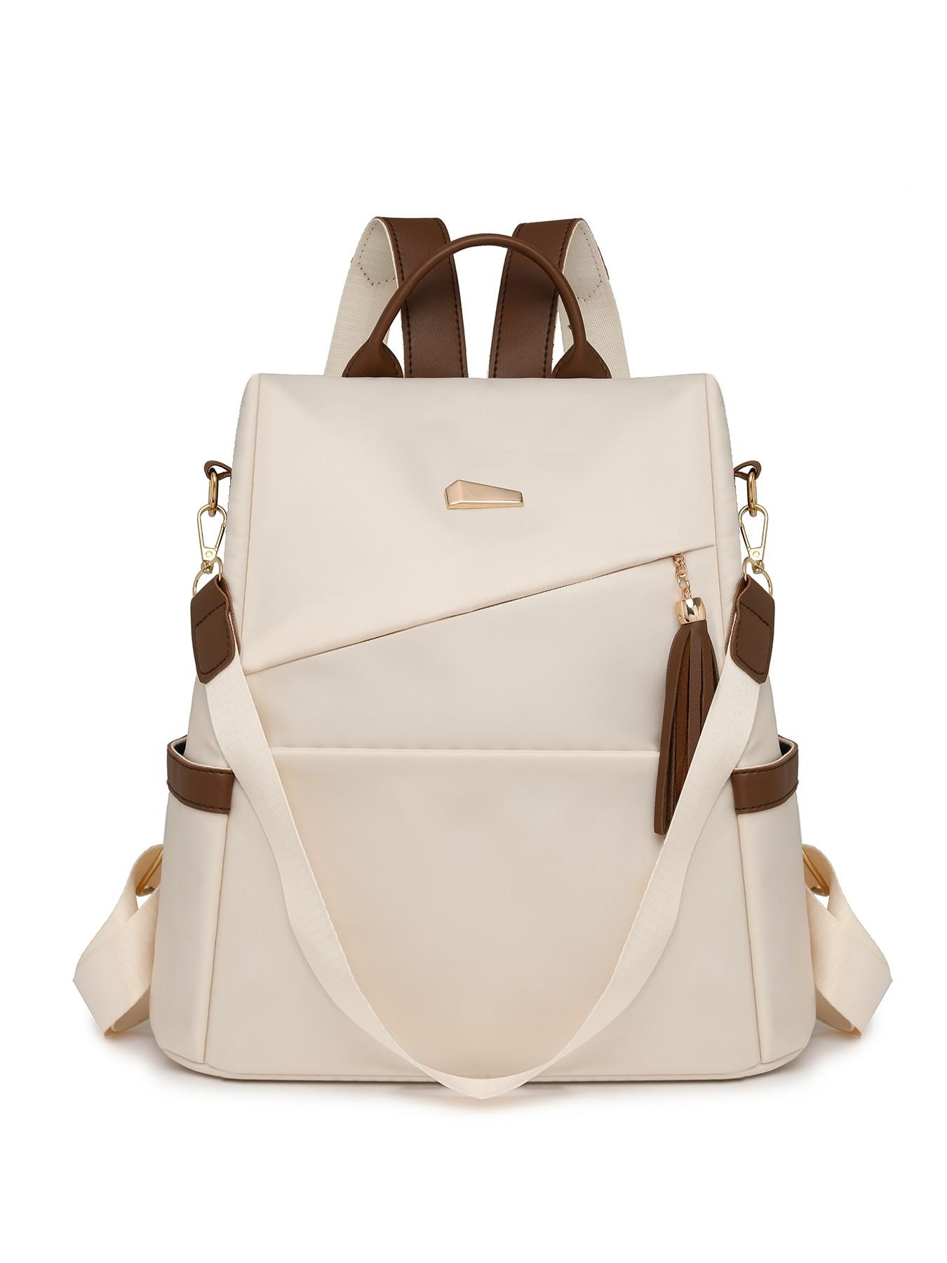 Retro practical and exquisite Su decorated backpack, high-quality texture and fashionable large capacity backpack, with multi zipper pocket design, suitable for outdoor travel, wilderness outings, shopping mall shopping, Backpacks Women