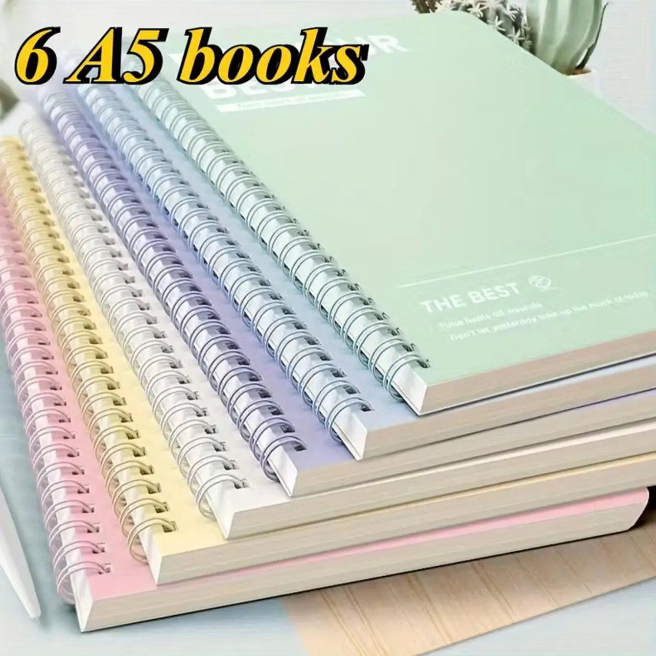 6 Piece Spiral Notebook Set, Simple A5 Hard Cover Notebooks, Tear-Resistant Pages, Lined & Unlined, Durable Office School Supplies, Stationery Items