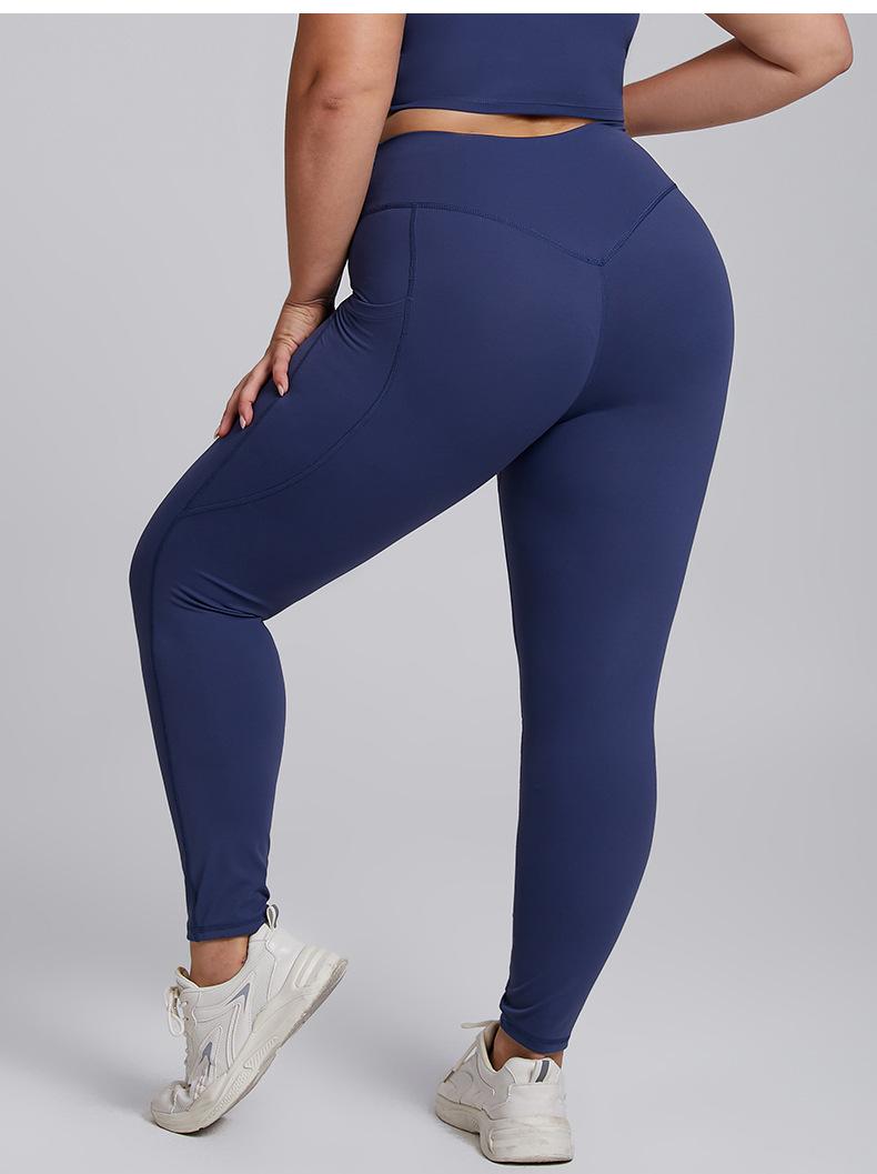 2026 Women's Plus Size 2 Piece Workout Set High Waisted Yoga Leggings with Pockets & Sports Bra