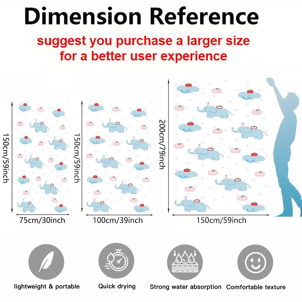 Cartoon Baby Elephant Beach Towel, Cute Printed Design, Lightweight and Quick-Drying Pool Towel, Suitable for Young Children and Teens for Poolside, Vacation, Travel, and Outdoor Summer Use Bath Towel Blanket