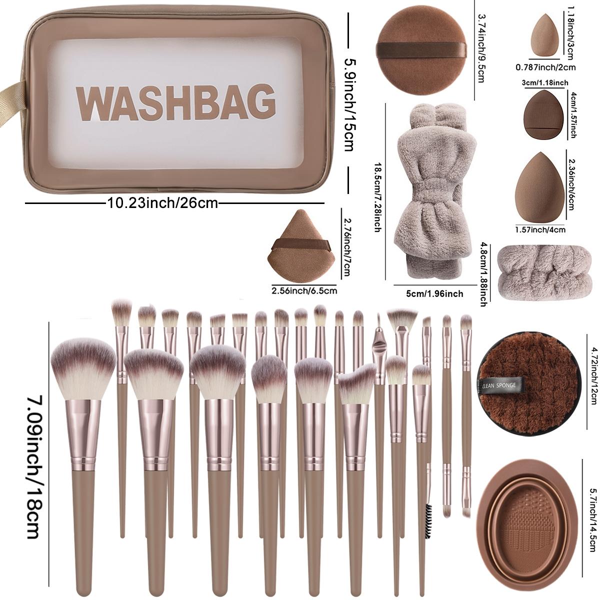 52 Piece Makeup Brush Set, Soft Bristle Powder Brush Blush Eyeshadow Sponge, All-In-One Beauty Tool Kit, Essential Cosmetic Brushes