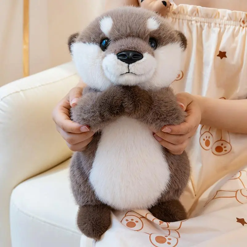 Unisex Kawaii Otter Pillow Toy - 25cm/35cm Simulation Stuffed Animal, Groundhog Doll, Kids' Birthday Gift & Room Decoration, 35/25Cm
