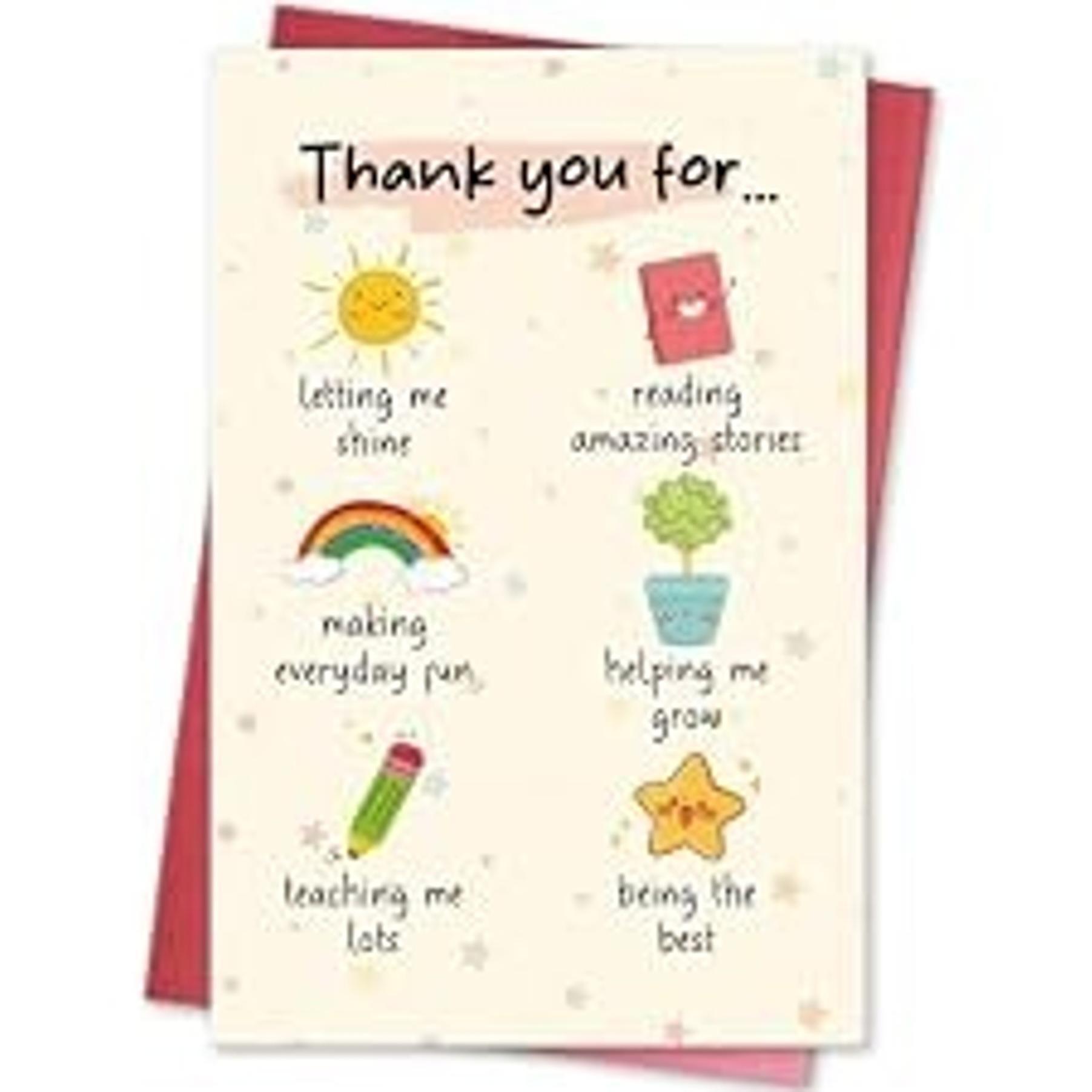 Thank You Card for Teacher - Teacher Appreciation Card from Students, Perfect Teacher's Day Gift Ideas, End of Year Gift for Teachers