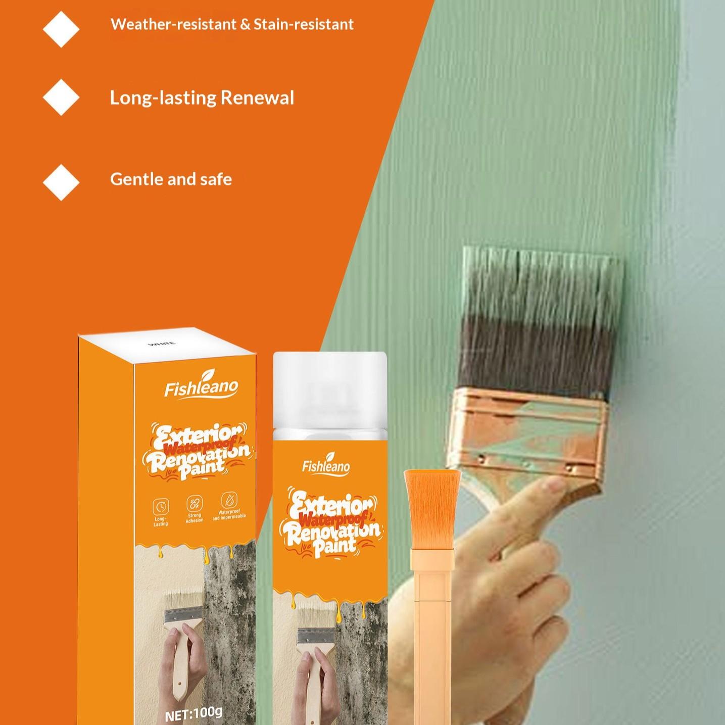 Outdoor Waterproof Renovation Paint, Anti-Mold, Moisture-Resistant, Sunscreen Wall Coating, Exterior Wall Repair Paint, Durable & Protective