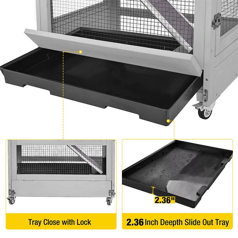 Aivituvin-AIR38-1 5 Levels Wooden Chinchilla Ferret Cage | Chew-Resistant Habitat