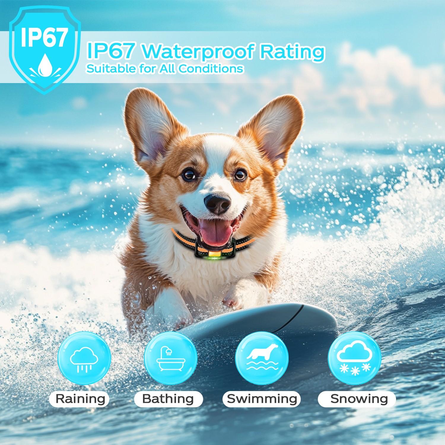 Electric Dog Training Collar, Rechargeable Waterproof Dog Training Collar with Shock, Vibration, Beep Modes, Adjustable Dog Training Tool, Pet Gear