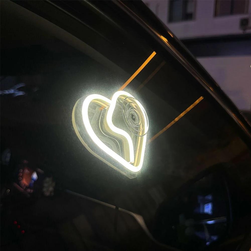 Universal LED Car Window Lights Auto Interior Decoration Atmosphere Lamps Love/Star/Lightning Neon Lights with Remote Control Led Ambient Light