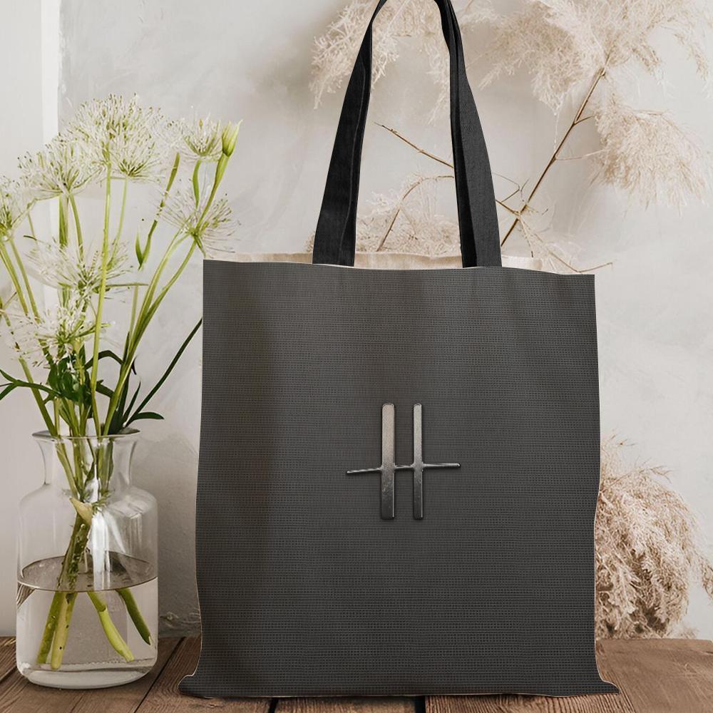 London L-Harrods Knightsbridge Storage Bags Canvas Double-Sided Print Black and White Tote Bag Large Capacity Shoulder Students Festive Fashion Eco Outdoor Picnic Travel High Quality Shopping Bag Machine Washable