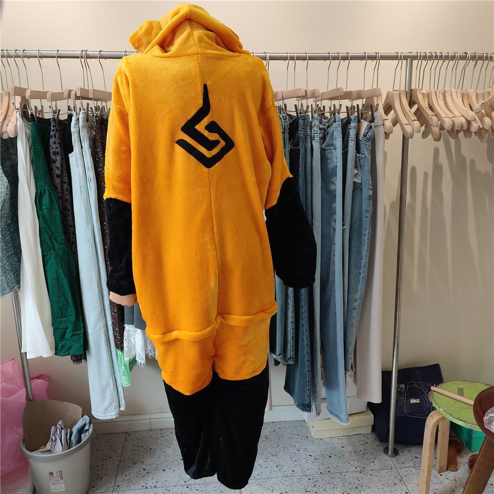 Jumpsuits Winter Women Adult Genshin Impact Xiangling Guoba Pajamas Flannel Plush Adult Cartoon Cosplay Halloween Costume