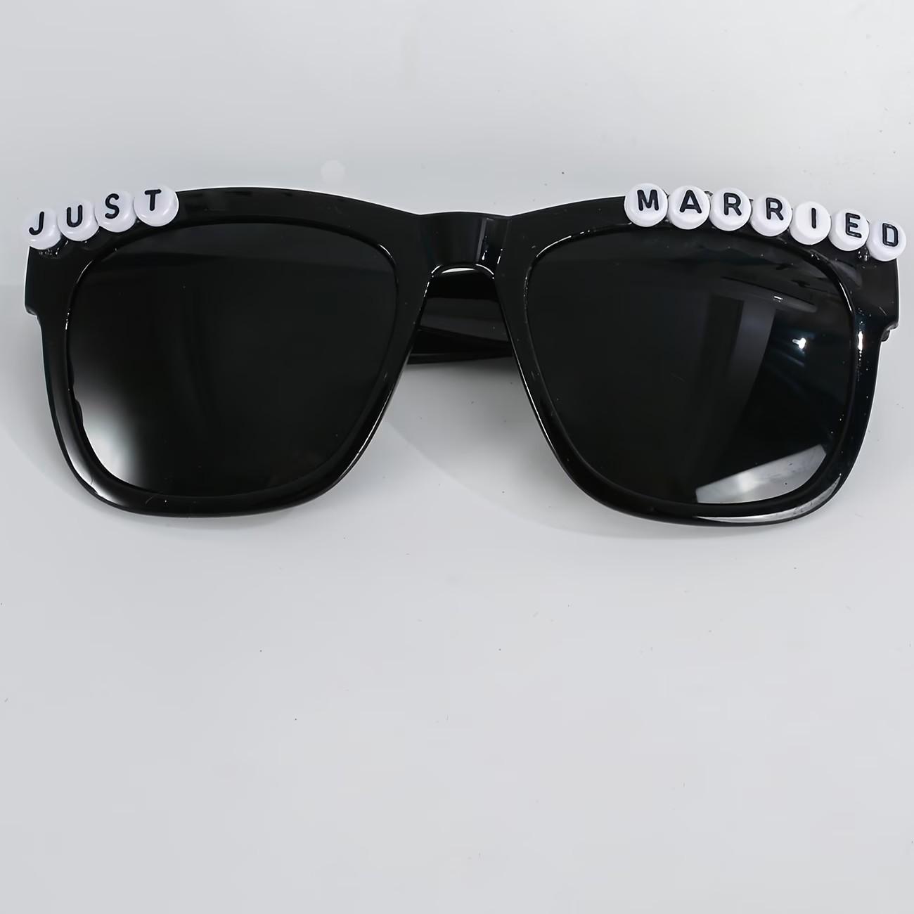 2pcs Heart-Shaped Bride and Groom Glasses Set, Artificial Design, Wedding Party Accessories, Bridal Shower Gifts, Couple Photo Props