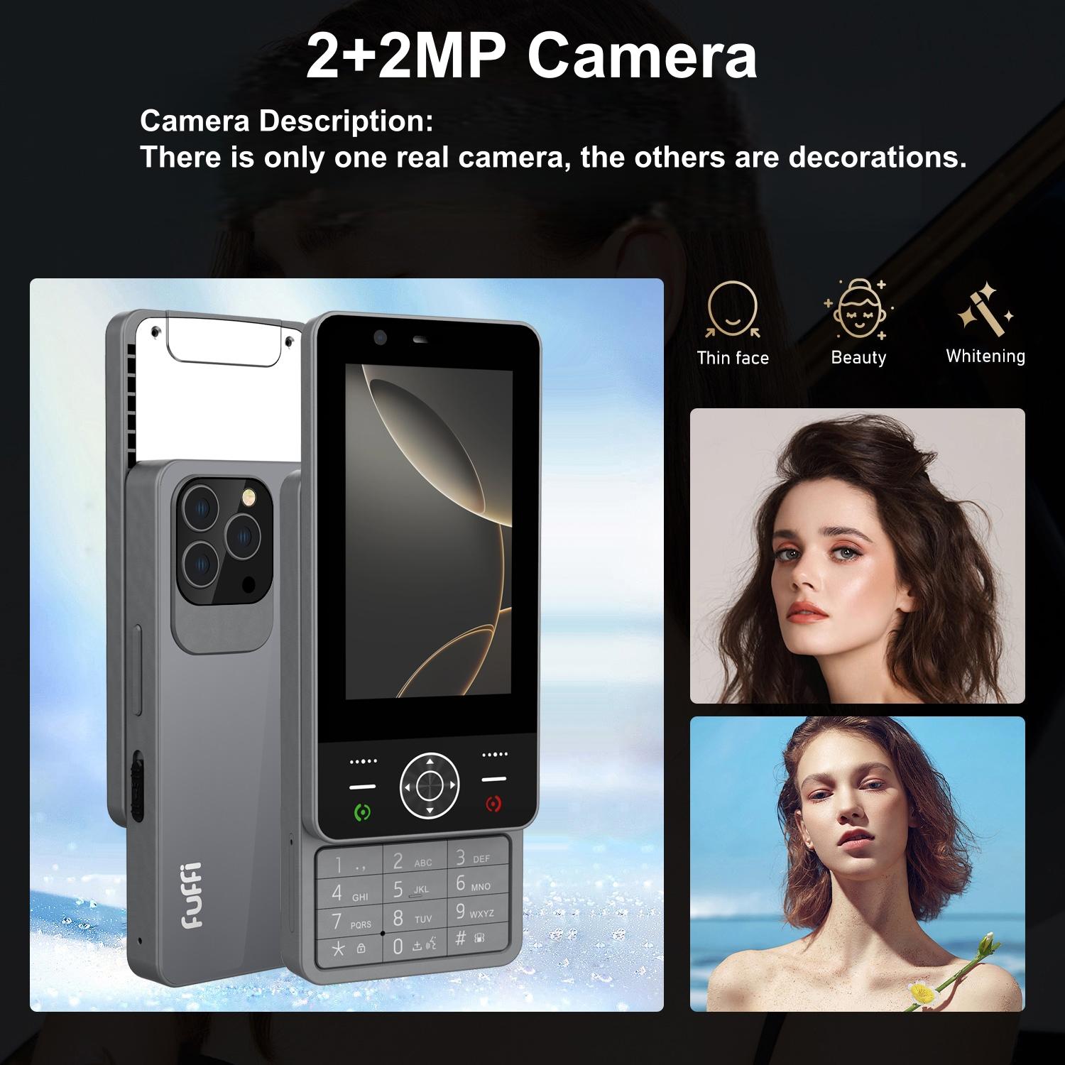 FUFFi-Sliding SmartPhone 4G Network, Mini 4.0 Inch Display, Dual Sim Card Slot, 2+16GB Storage, 2+2mp Camera, Ideal for Everyday Use