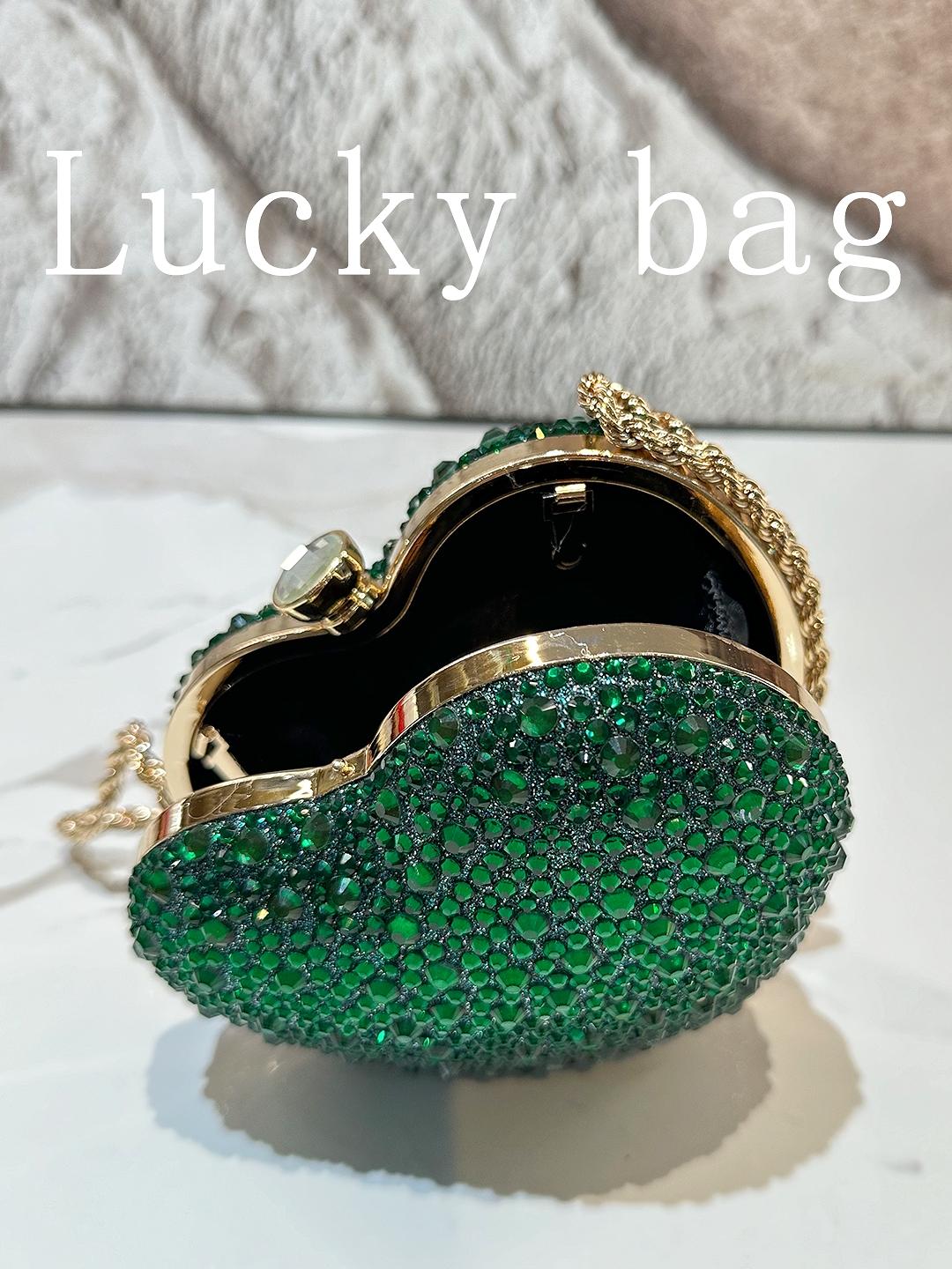 Women's Shiny Heart Evening Bag, Luxury Rhinestone Metal Chain Crossbody, Perfect for Parties, Weddings, Christmas Events