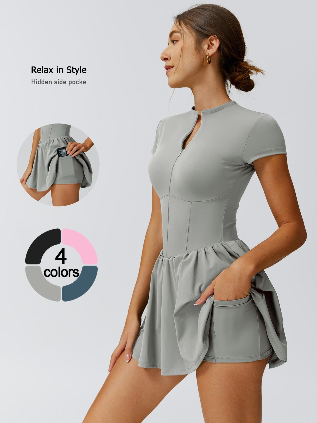 Women's sports skirt Athletic Skort tennis skirt gym skirt yoga dress slim fit and slimming sports skirt  bottom pants strap storage pocket anti glare suitable for outdoor golf  Pickleball sports daily commuting leisure versatile dress Workout Skirts