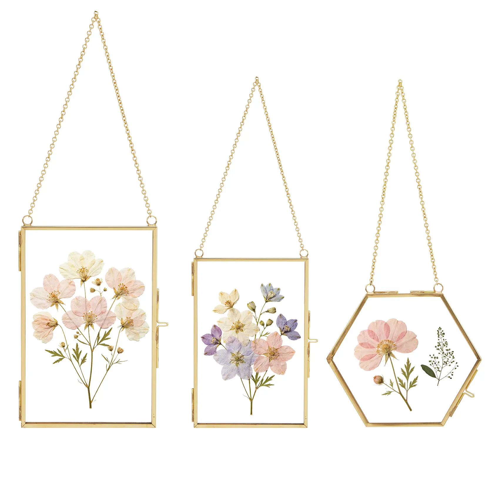 Set of 6 Elegant Gold‑Tone Glass Picture Frames, 150x100 mm, 3 Horizontal and 3 Vertical Layouts, High‑Clear Glass Single‑photo Display Frames, Complete With Installation Accessories for Indoor Home Decoration