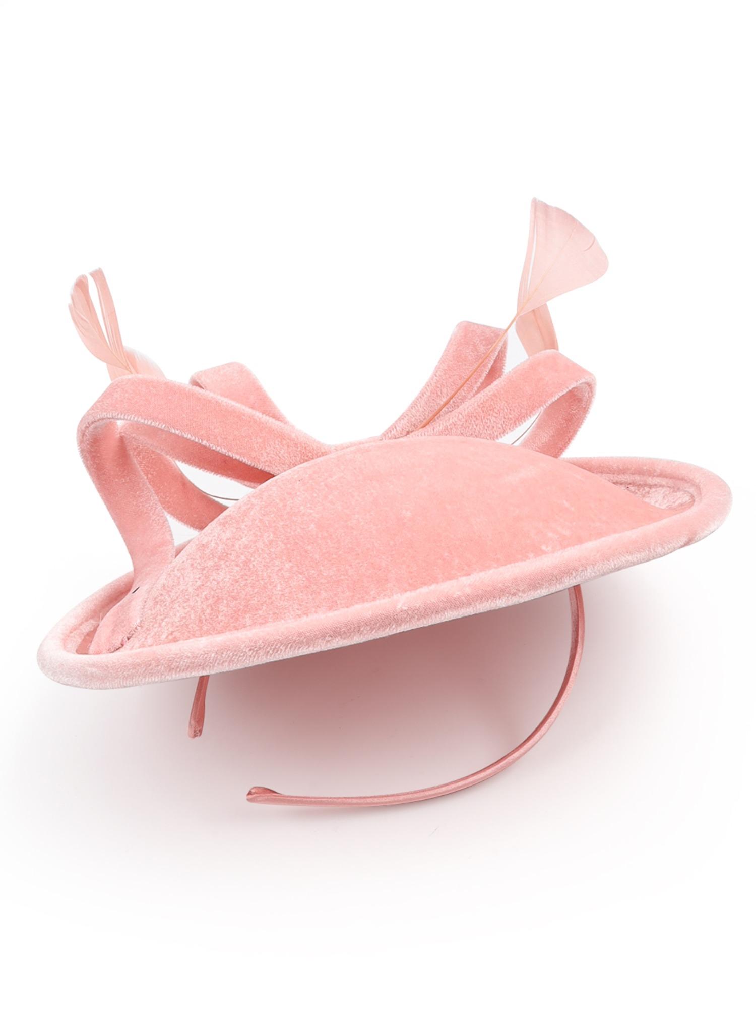 Vintage 1930s Flapper Pink Velvet Bows Fascinator Cocktail Evening Hat Shop Fascinator Hat - Retro Tea Party Fascinator | BABEYOND main image 3
