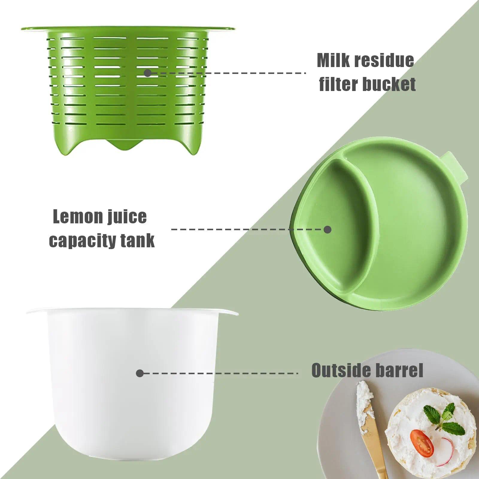 Cheese-Making Kit Featuring a Mold Set, a Tofu Press with a Filter Drain, And User-Friendly Supplies for Crafting Cheese at Home, Including a Green Cheese Mold Stamper