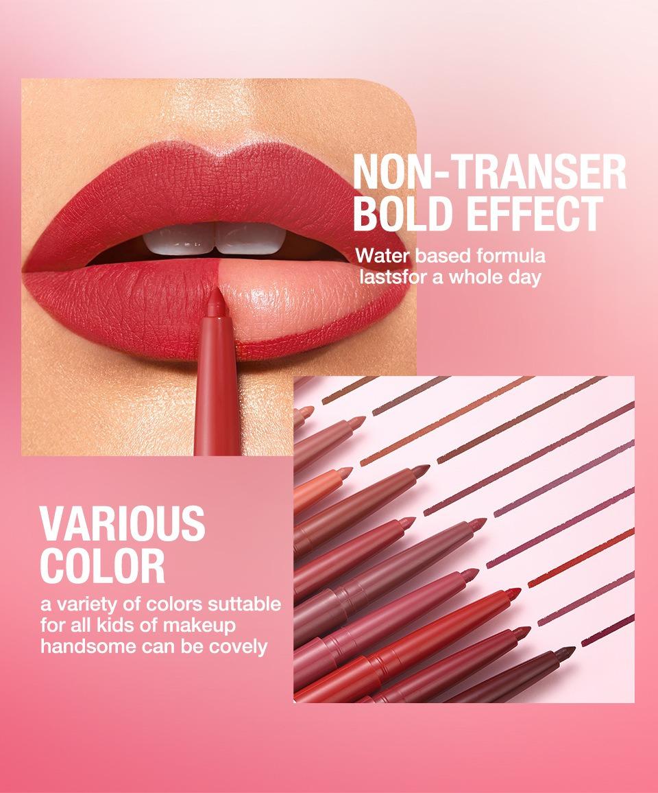 Sculpting Matte Velvet Lip Liner 12Pcs Set,Smooth Creamy Texture,Waterproof And High Pigmented For Girls Daily Application Lip Makeup Eyeliner Lipliner Kit