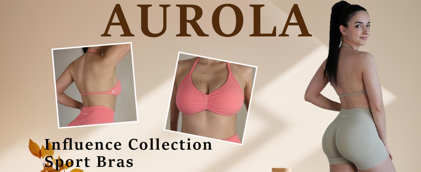 AUROLA Influence Strappy Bra Sports Bras for Women, Backless Padded Impact Strappy Bra for Workout Gym Yoga with Removable Cups SpringStatements
