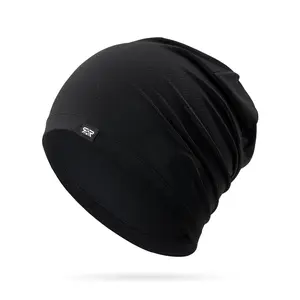 Solid Color Cooling Skull Cap, Sweat Wicking Cycling Running Beanie, Motorcycle Hat, Helmet Liner for Men & Women