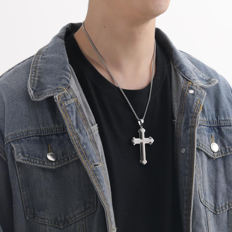 Men's Stainless Steel Cross Pendant - Bible Verse Custom Engraved Jewelry, Rust-Proof Non-Tarnish Pendant Design, Religious Accessory for Casual Wear, Versatile Gift for Religion Enthusiasts, Faith Jewelry, Jewellery Pendant