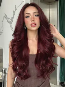 Topshe 13x6 HD Lace Front Wig 26 Inch Long Wave Deep Heat Resistant Women's Wig Natural Comfortable Puffy Breathable Natural Looking Wig Deep Wavy Wigs