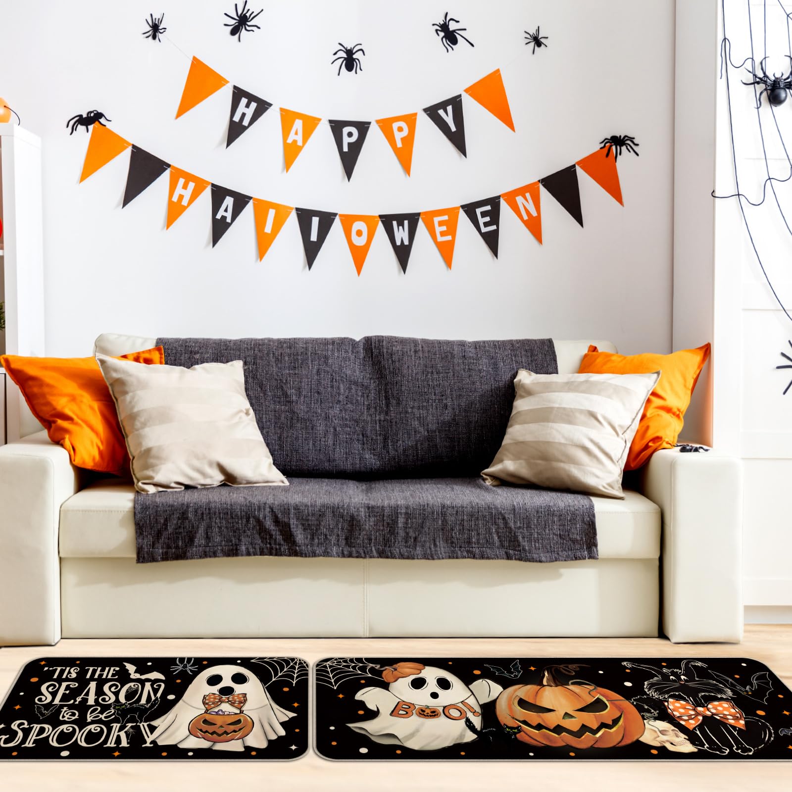 Halloween Kitchen Mat Ghost Rug Welcome Door Mat Halloween Decor Ghost Decor Non Slip Mat for Kitchen Bathroom Home Door Bedroom, Halloween Party Decorations Halloween Kitchen Mat Ghost Rug Welcome Door Mat Halloween Decor Ghost Decor Non Slip Mat for Kitchen Bathroom Home Door Bedroom, Halloween Party Decorations