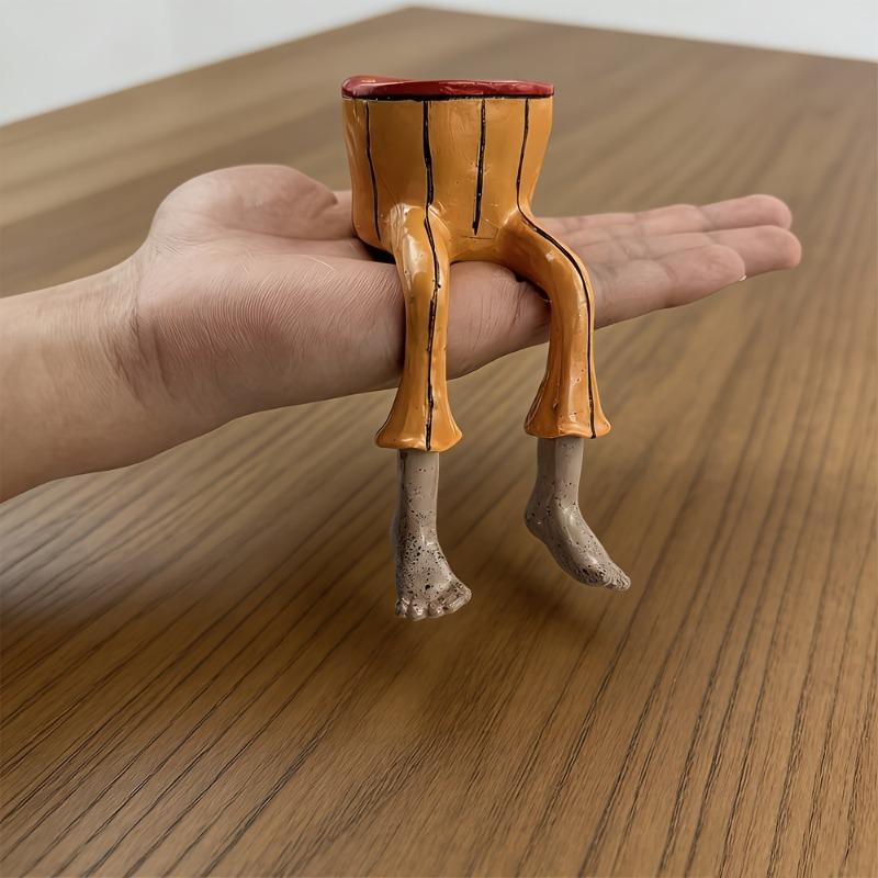 Resin Statue Base Planter, Ideal for Succulents, Cacti, Small Plants, Outdoor Use, Modern Home Office Decor, Balcony Ornament