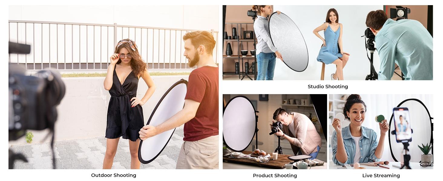 5-in-1 Reflector, 30cm/60cm/80cm, Beauty Soft Light Board Photography Reflector, Portable Fable Softbox, For Photography, Suitable for Studio Use