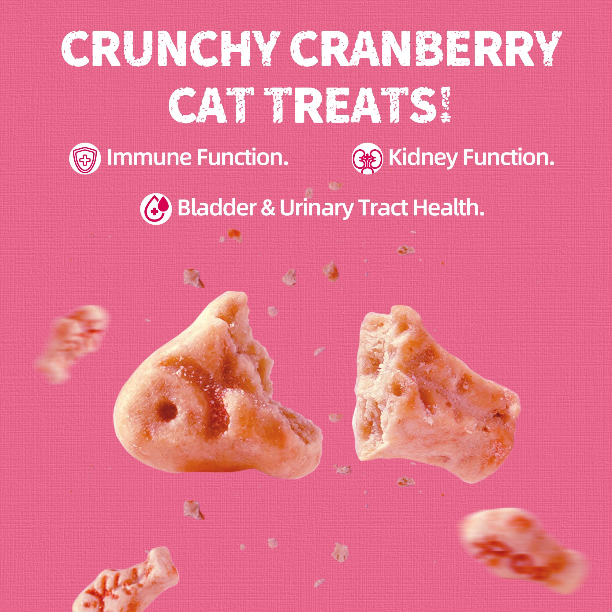 13.4 OZ Cat Treats Urinary Tract Health Supplement Cranberry and D-Mannose for Kidney Bladder and UT Support Salmon Flavor Crunchy Chews Cat Loves Food Natural