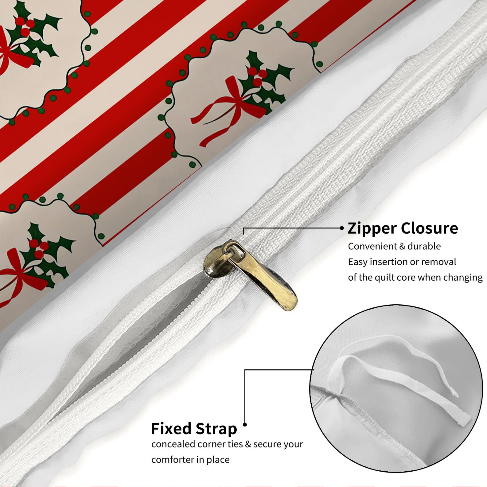 2/3 Pcs Christmas Coquette Bow Duvet Cover Set, Cute Gingerbread Man & Christmas Tree Print Bedding, Soft and Comfortable Fabric, High-Aesthetic Girl's Bedroom Decor, Ideal Christmas Holiday Gift, Filling Not Included