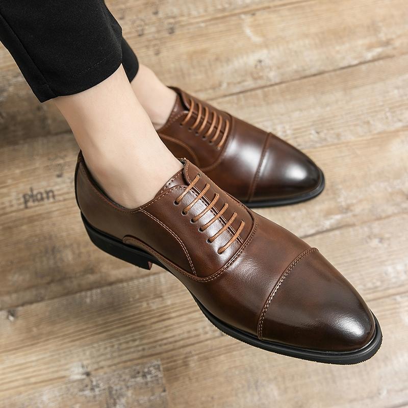Men's Luxury Business Oxford Shoes, Smoke Color, Handmade Pointed Toe Formal Dress Shoes, Elegant Footwear for Professional Occasions
