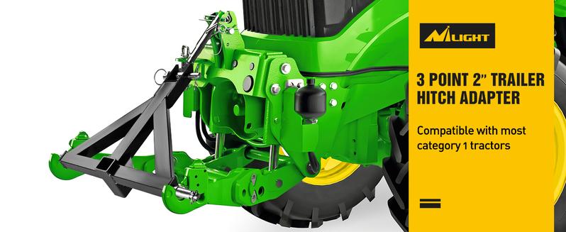 Nilight 3 Point 2" Trailer Hitch Receiver Category 1 Heavy Duty Tractor Drawbar Quick Hitch Adapter Compatible with Kubota,Bx,John Deere, Nortrac, Kioti,Yanmar,Ca Sturdy Truck Vehicle dealsforyoudays