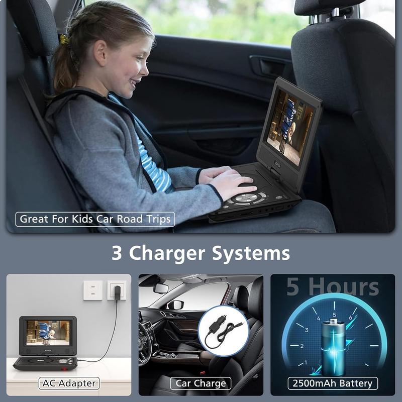 Ultra-thin HD 9.8 inch mobile DVD player with TV portable evd player car DVD player supports SD card/USB/CD/DVD and multiple disc formats