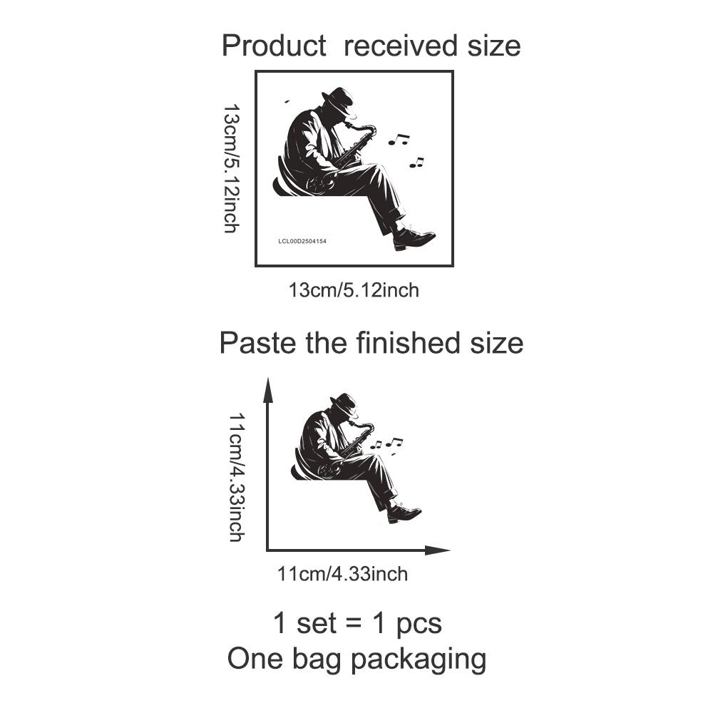 Creative Music Switch Sticker, Cowboy Playing Saxophone, Vinyl Wall Decal, Art for Living Room, Home Window Decoration, Flat Sticker Type