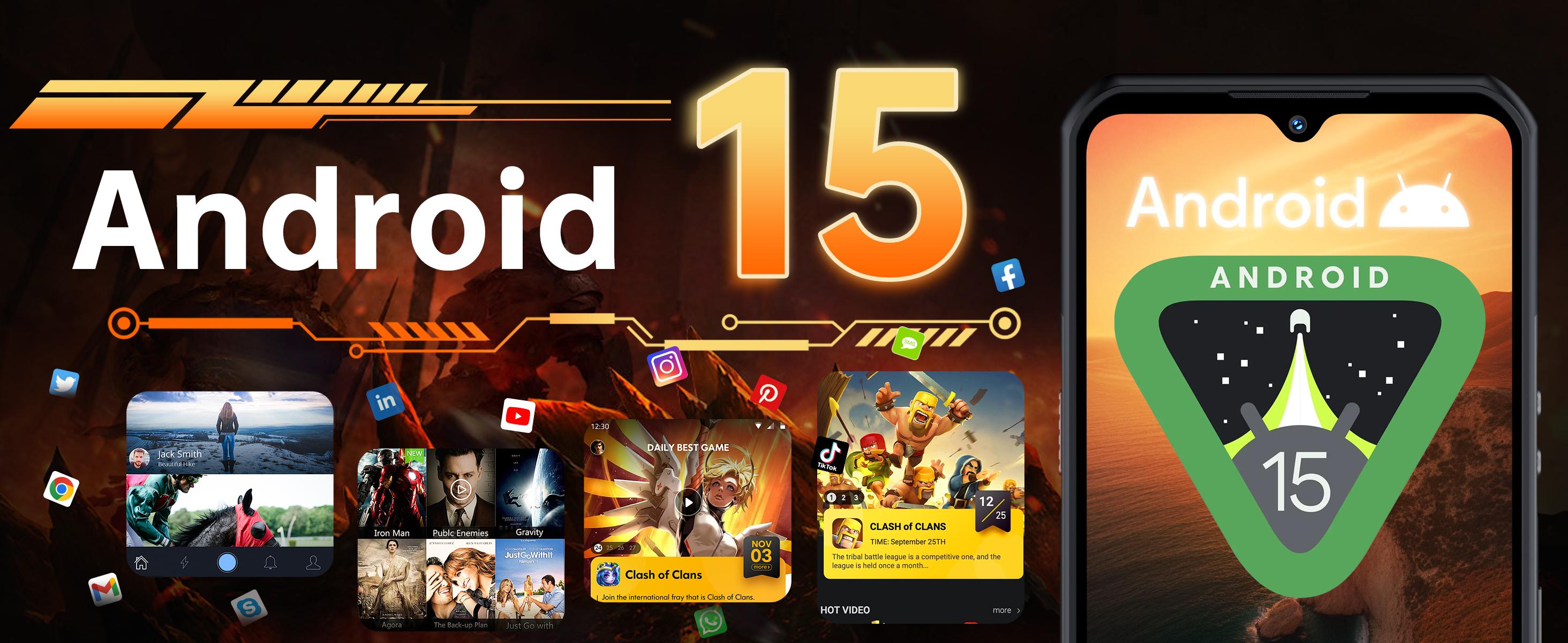 OUKITEL WP55 Pro 5G Rugged Smartphone Unlocked - 48GB+512GB/2TB Android 15 Rugged Cellphones, 6.6''FHD+Display 108MP Rear Camera 11000mAh(33w) Battery Waterproof Phone, IP68/IP69K/NFC/GPS/T-Mobile