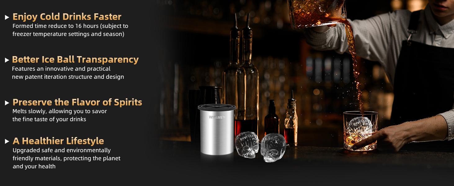 Drink Like a Rebel!  Crystal Skull Ice Balls for Whiskey & Cocktails  #SkullIce #DrinkUpgrade Silicone Utensils Stainless Steel Modern Home Bar Accessories Liquor Decanter Set