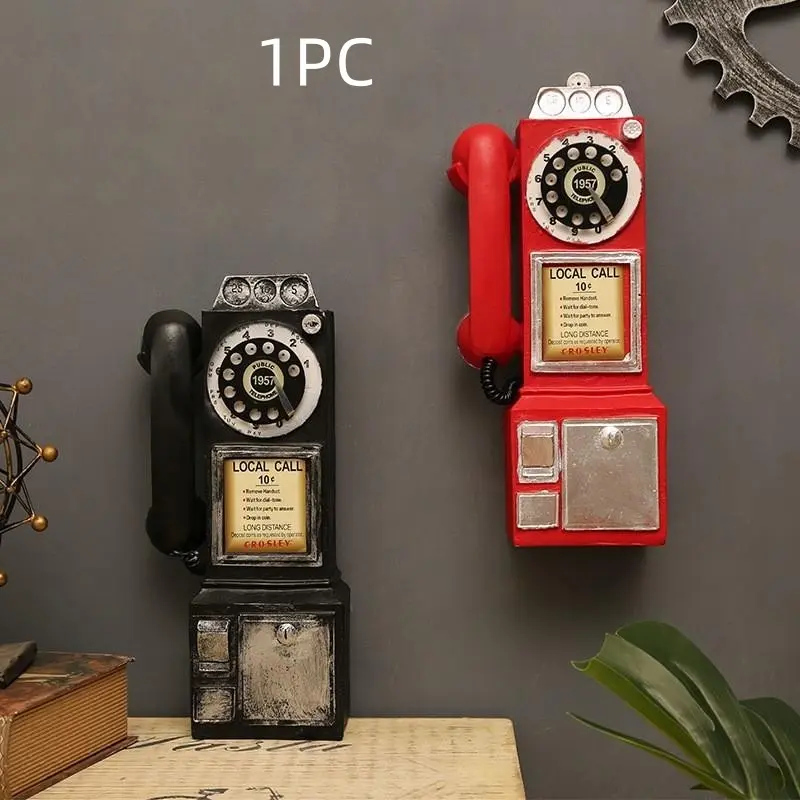 Vintage Resin Phone Decorative Piece, Wall Hanging Desktop Craft, Creative Coffee Shop Wall Art, Unique Home Decoration Item