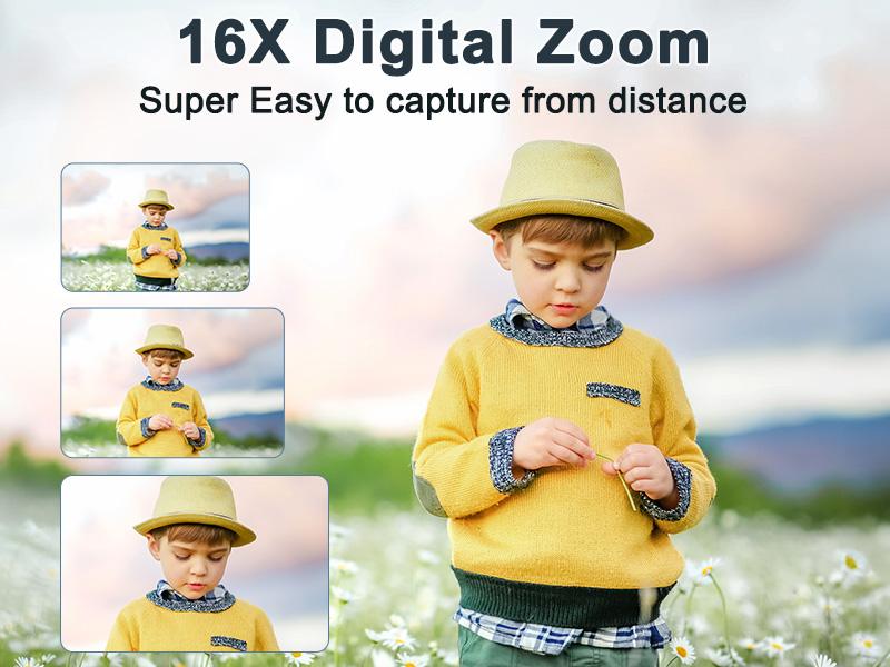 Digital Camera for Kids, FHD 1080P Point-and-Shoot Camera with 16X Zoom, Anti-Shake Compact Small Camera for Boys and Girls, Portable Camera, Boys & Men Gifts #TOP PICKS