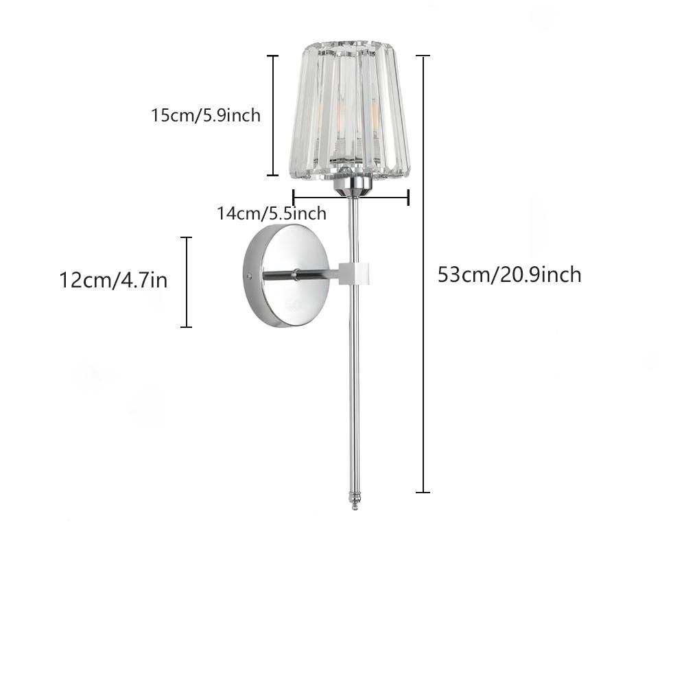 2-Pack Rechargeable Wall Lamps, Crystal Shade, RGB Bulb, Remote Control, Adjustable Light, Ideal for Bedroom, Living Room, Kitchen, Hallway, Entryway