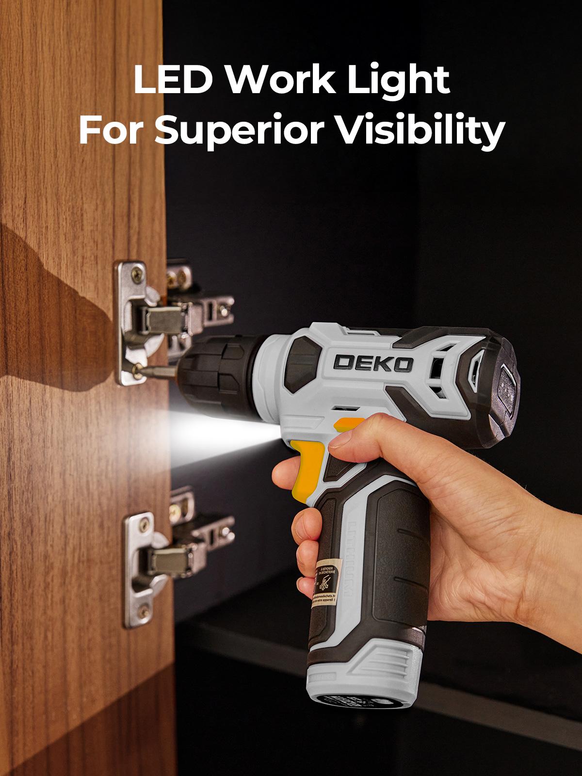 DEKOPRO 126-Piece 8V Cordless Drill Driver and  Tool Set, All-in-One Portable Repair Tool Kit, Professional Household Basic Hand Repair Tool Set