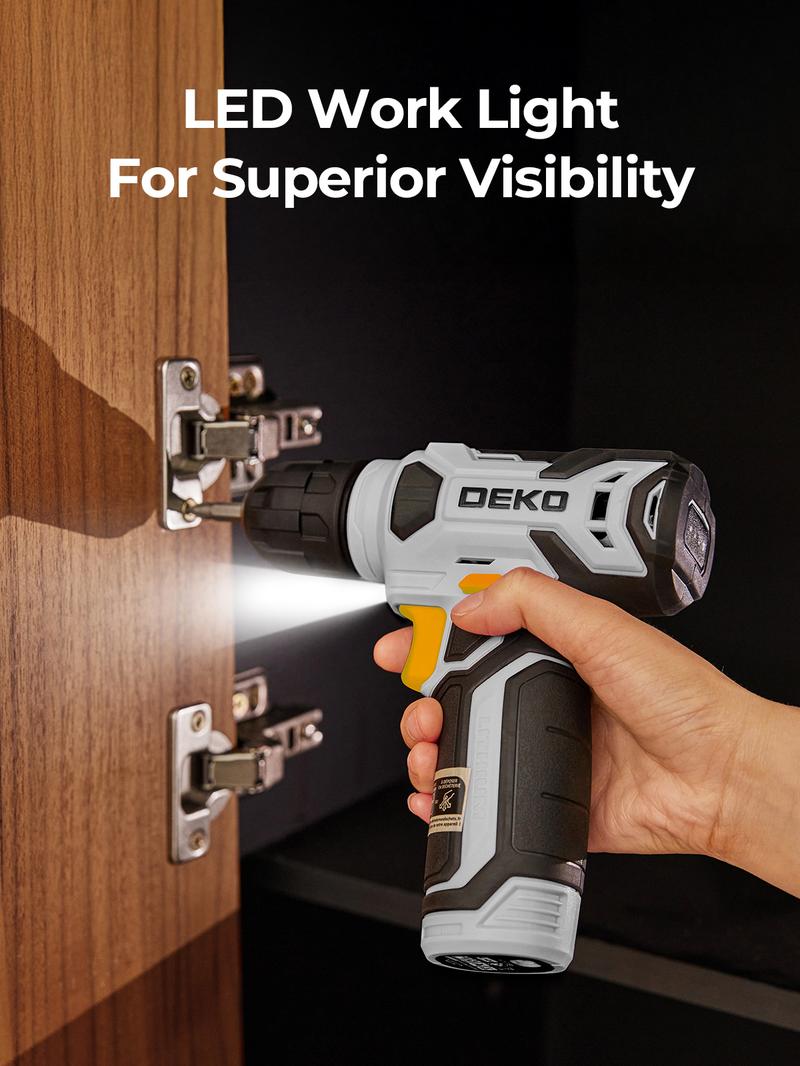 DEKOPRO 126-Piece 8V Cordless Drill Driver and  Tool Set, All-in-One Portable Repair Tool Kit, Professional Household Basic Hand Repair Tool Set