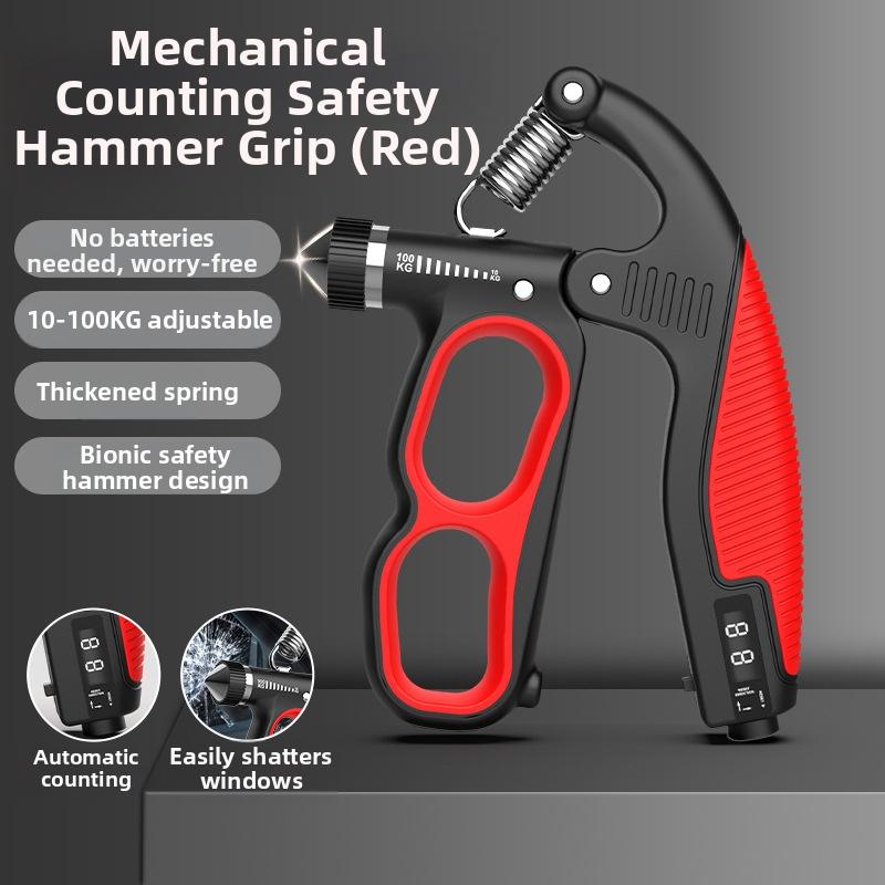Adjustable Hand Grip Strengthener, Finger Gripper for Muscle Training & Recovery, Portable Emergency Window Breaker Included, Hand Grip Exerciser