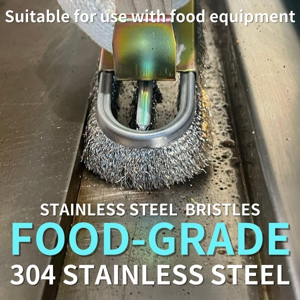 Iron-Shaped Stainless Steel Wire Brush, Cleaning Brush for Stainless Steel Surface,Removing Rust,Welding slag, Oil Stains, Scale, Tiles (Stainless Steel bristles)
