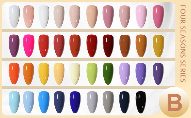 GAOY 42 Pcs Gel Nail Polish Kit, Pink White Red Jelly Nude Colors All Seasons Gel Nail Polish Set with Glossy & Matte Top Coat and Base Coat for Nail Art DIY at Home