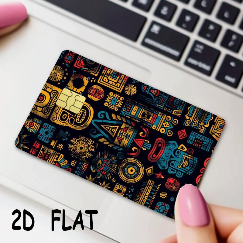Unique Symbol Design Credit Card Stickers, Ultra-Thin Vinyl Material, 2 Pieces Per Set, Waterproof and Scratch-Resistant Film