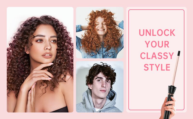 3/8 Inch Curling Iron,9mm Tiny Curling Wand,Ceramic Small Barrel Curling Iron with Adjustable Temperature,Fast Heating,for Short & Long Hair Black